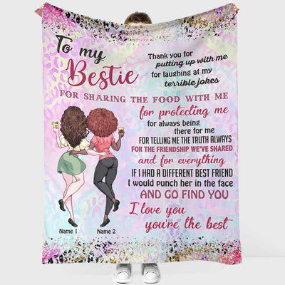 Bestie Love Beautiful Style Personalized - Flannel Blanket - Owls Matrix LTD