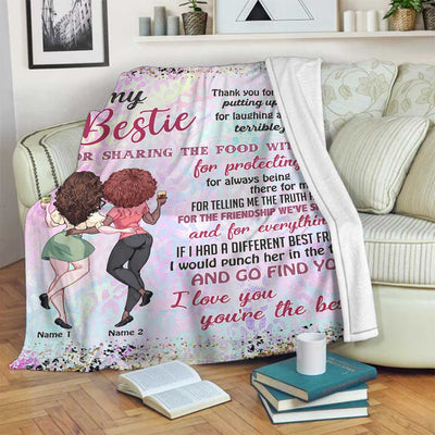 Bestie Love Beautiful Style Personalized - Flannel Blanket - Owls Matrix LTD
