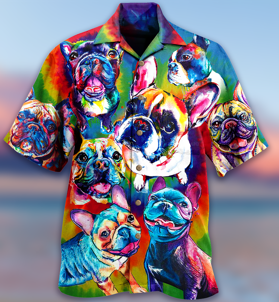 Pitbull Love Color Painting - Hawaiian Shirt - Owls Matrix LTD
