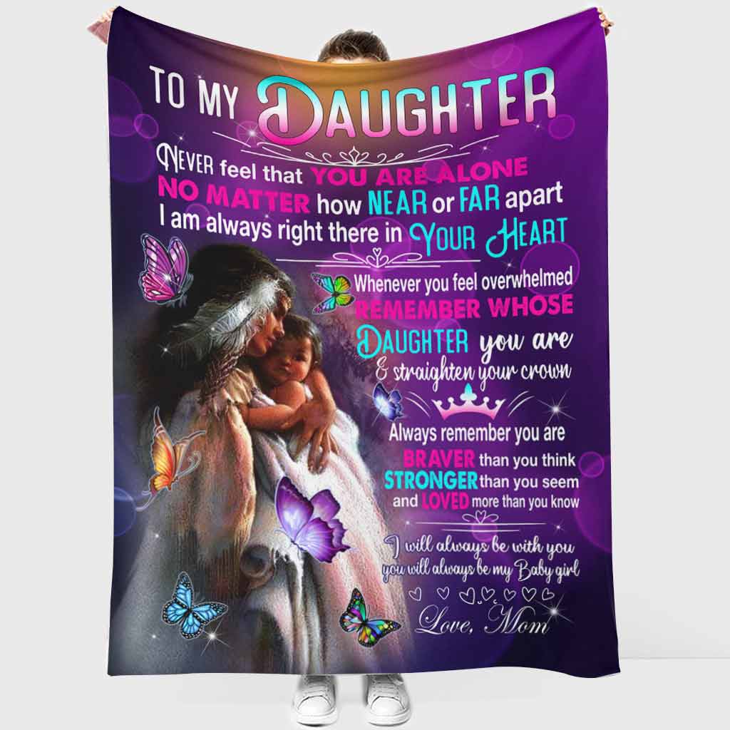 Native American To My Daughter Mother's Day Purple Style - Flannel Blanket - Owls Matrix LTD