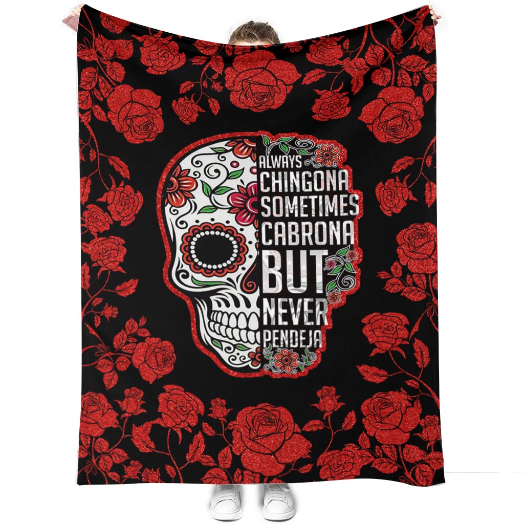 50" x 60" Rose Always Chingona Lover - Flannel Blanket - Owls Matrix LTD