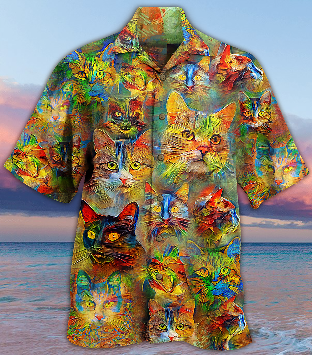 Cat Beautiful Colorfull - Hawaiian Shirt - Owls Matrix LTD