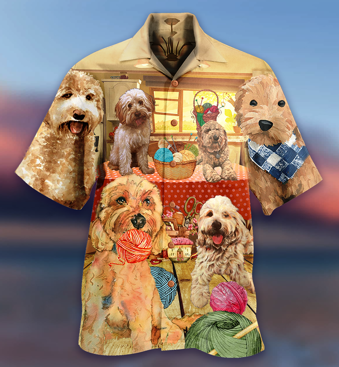 Goldendoodle Lovely Dog Crochet - Hawaiian Shirt - Owls Matrix LTD