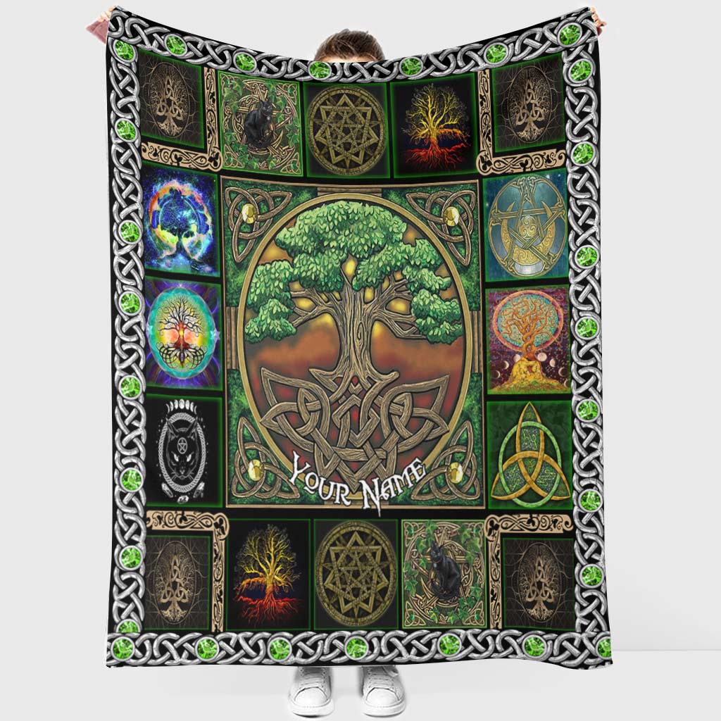 Witch Earth Tree Of Life Personalized - Flannel Blanket - Owls Matrix LTD