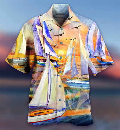 Sailing Beach Sunset Romantic - Hawaiian Shirt - Owls Matrix LTD
