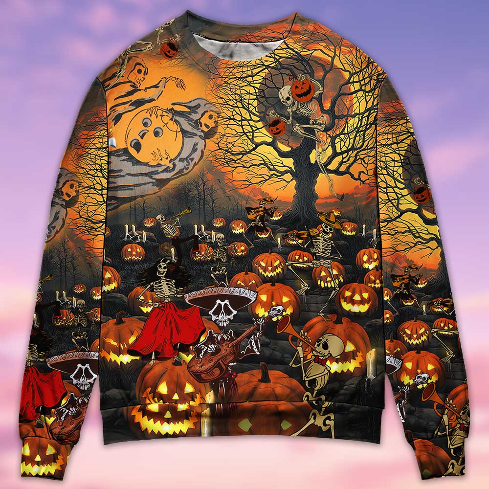 Skull Halloween Skull Darkness - Sweater - Ugly Christmas Sweaters - Owls Matrix LTD