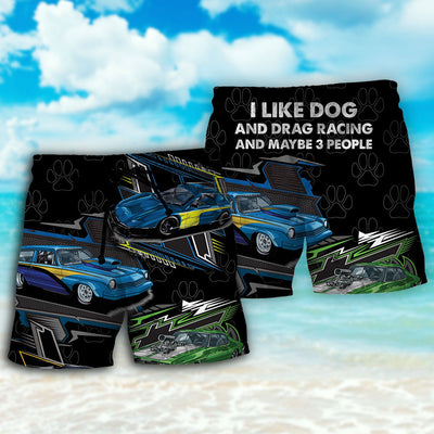 Racing Dog I Like Dog And Drag Racing - Beach Short - Owls Matrix LTD