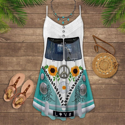 Hippie Van Retro Style Love - Summer Dress - Owls Matrix LTD