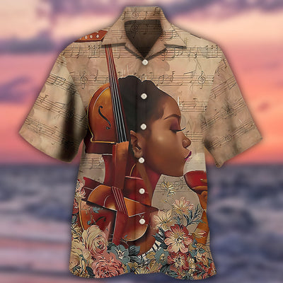 Music Lover Easily Distracted By Music And Wine - Hawaiian Shirt - Owls Matrix LTD