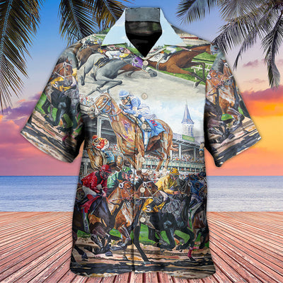Horse Racing Be Strong Be Brave - Hawaiian Shirt - Owls Matrix LTD