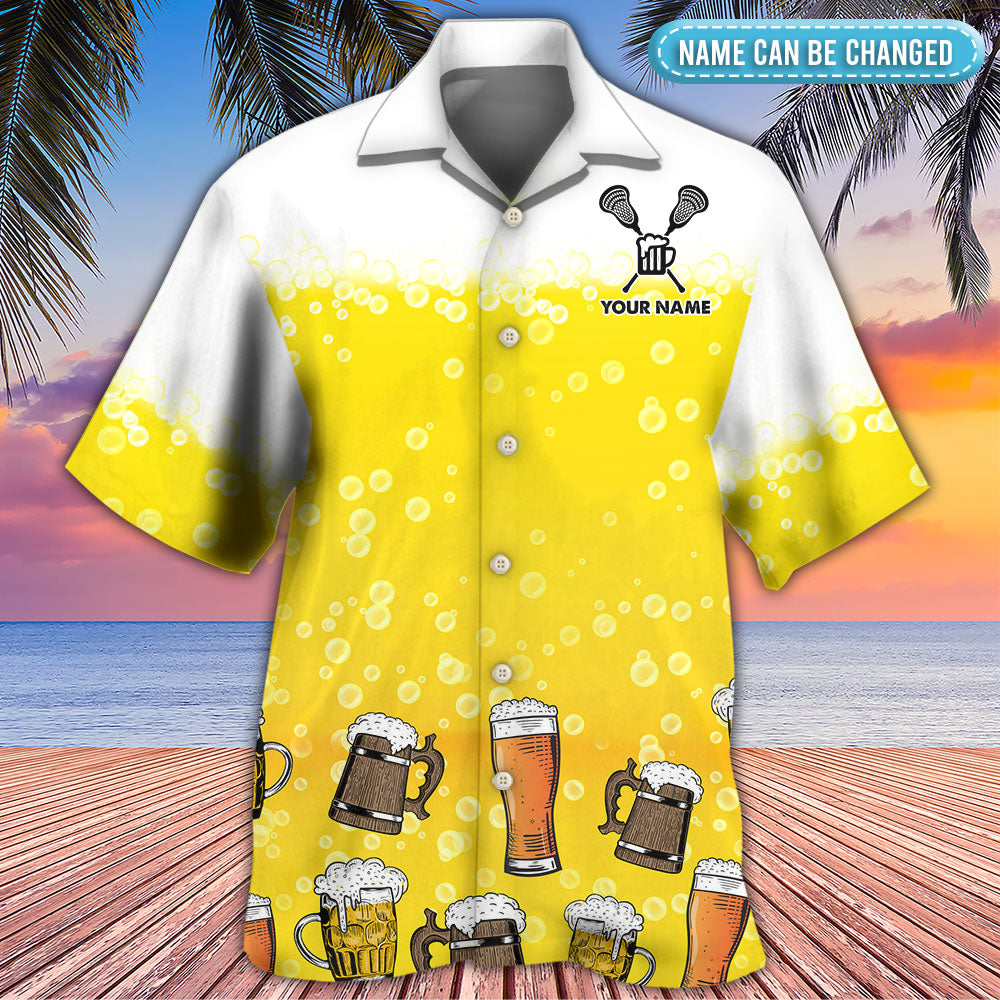 Beer I Like Beer My Lacrosse And Maybe 3 People Personalized - Hawaiian Shirt - Owls Matrix LTD