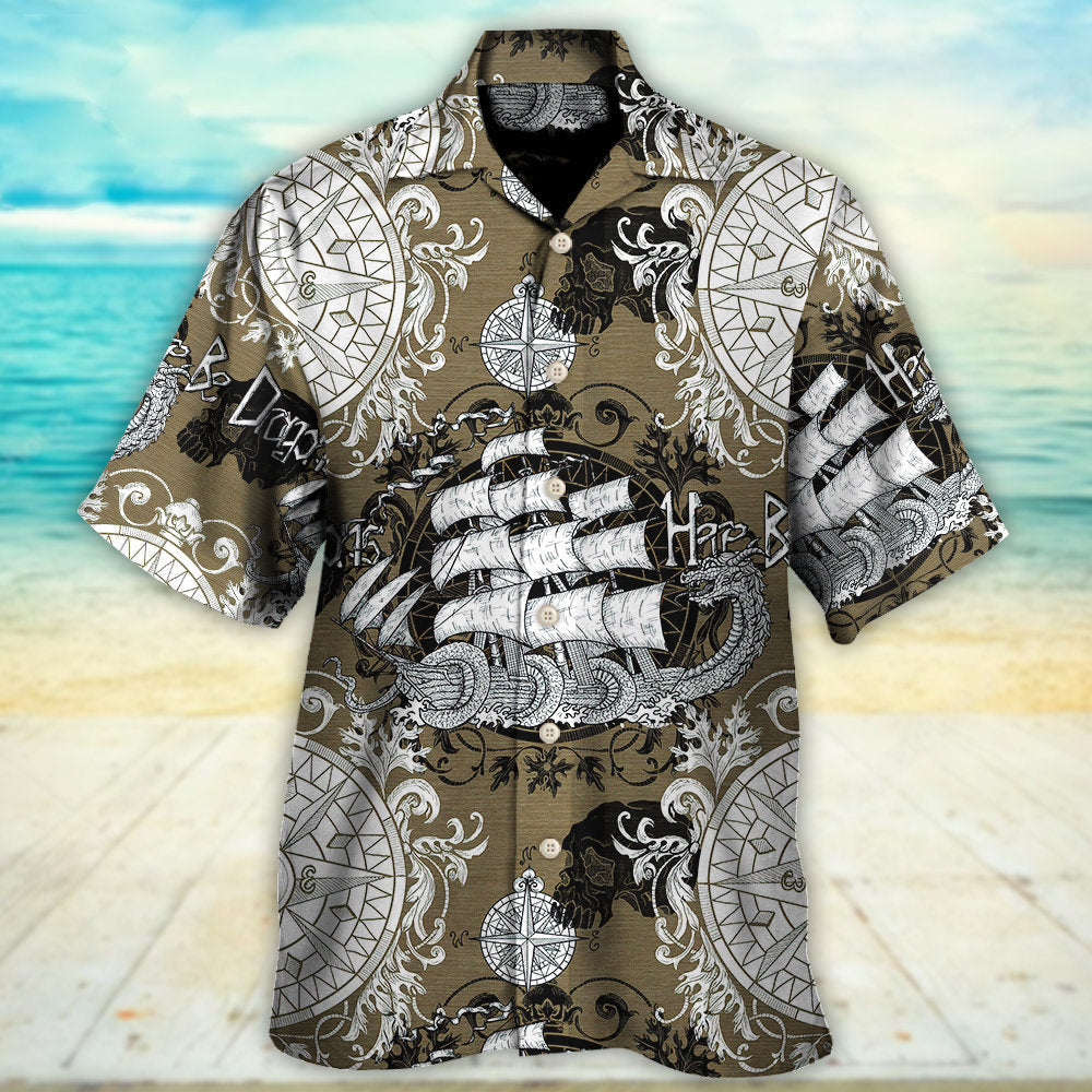 Dragon Old Ship Vintage Anchor Sea Life - Hawaiian Shirt - Owls Matrix LTD