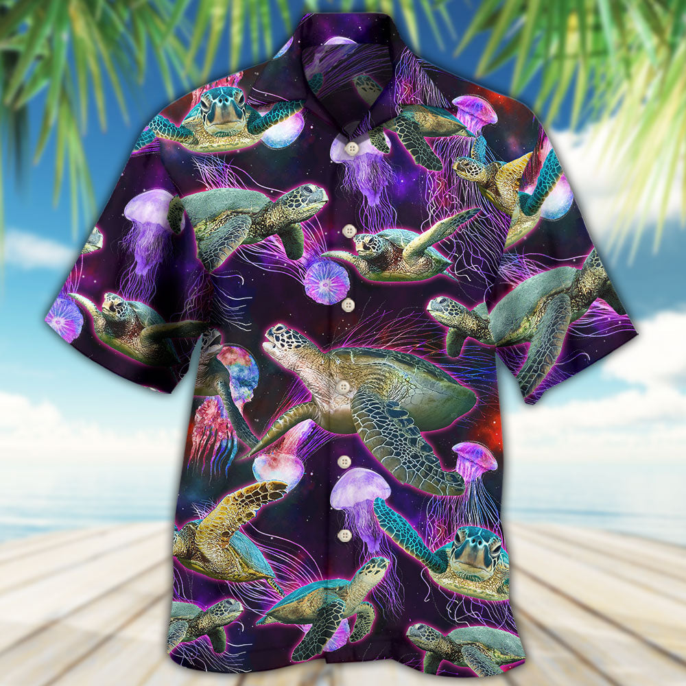 Turtle Neon Sea Art - Hawaiian Shirt - Owls Matrix LTD