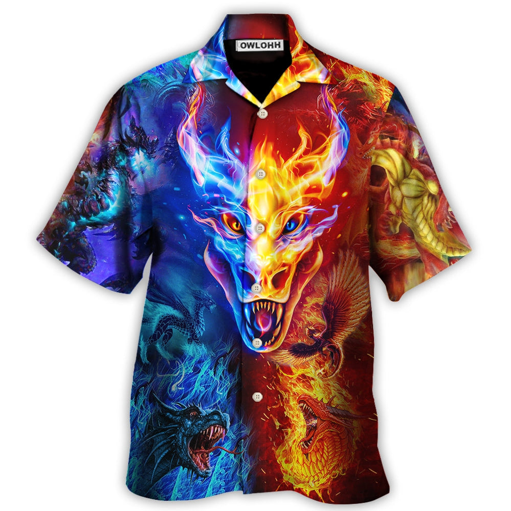 Hawaiian Shirt / Adults / S Dragon Love Life Amazing Style - Hawaiian Shirt - Owls Matrix LTD