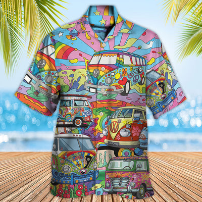 Hippie Van Colorful Art Peace - Hawaiian Shirt - Owls Matrix LTD