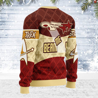 Star Trek Beam Me Up Christmas - Sweater - Ugly Christmas Sweater