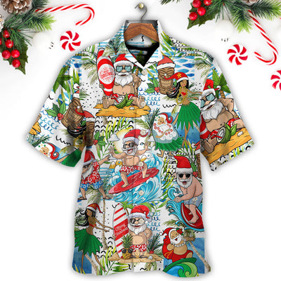 Christmas Santa Aloha Beach Vibe - Hawaiian Shirt - Owls Matrix LTD