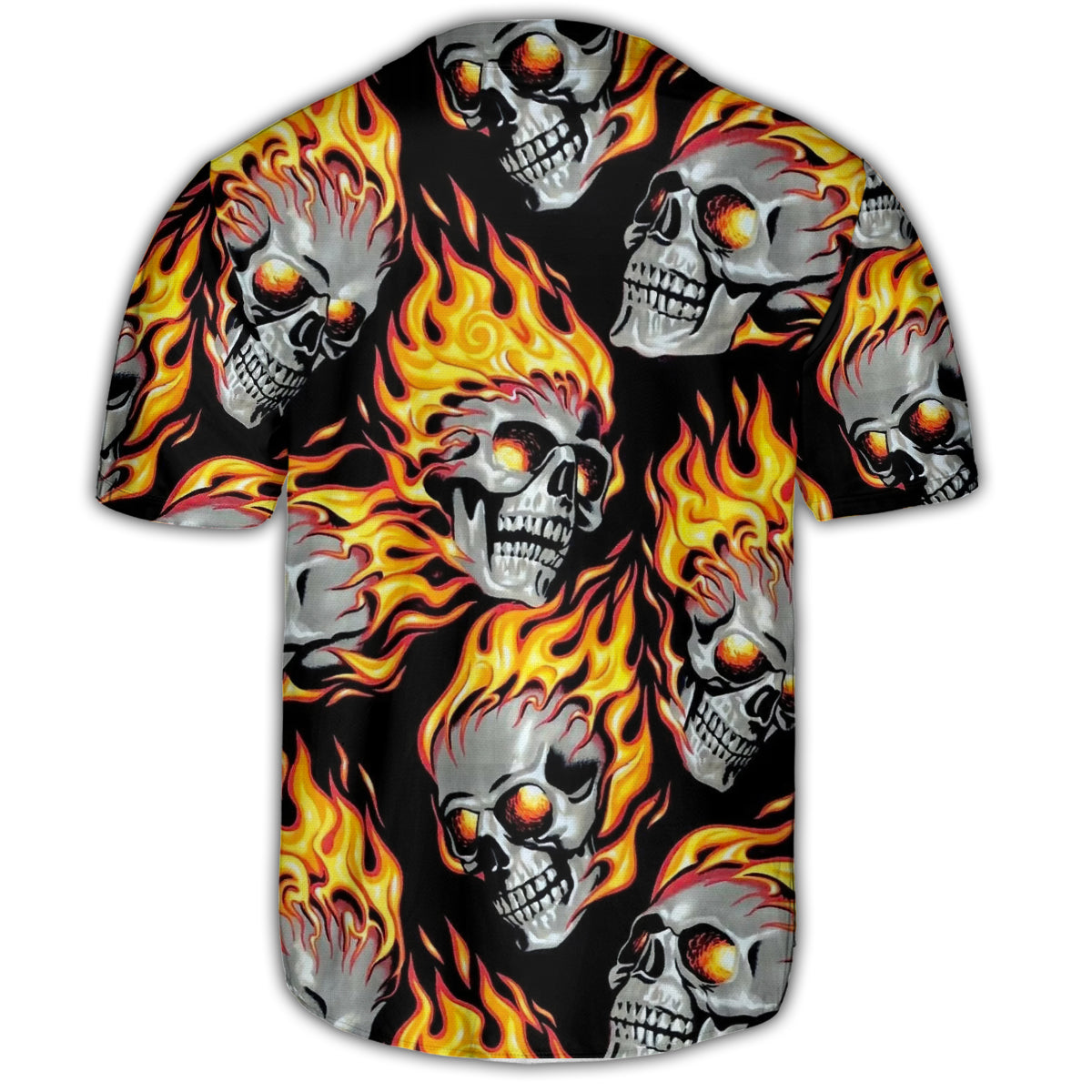 Skull Cool On Fire - Baseball Jersey - Owls Matrix LTD