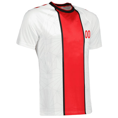 Custom Red White And Black Line - Soccer Uniform Jersey