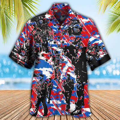 Veteran Independence Day Camo Pattern - Hawaiian Shirt - Owls Matrix LTD