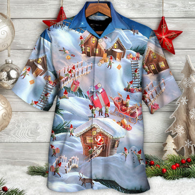 Christmas Santa And Gnome Merry Xmas - Hawaiian Shirt - Owls Matrix LTD