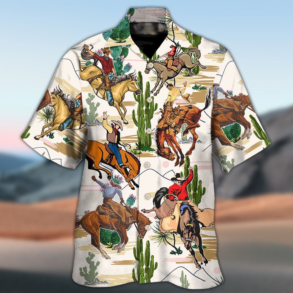 Cowboy Western Desert And Cactus Tropical - Hawaiian Shirt - Owls Matrix LTD