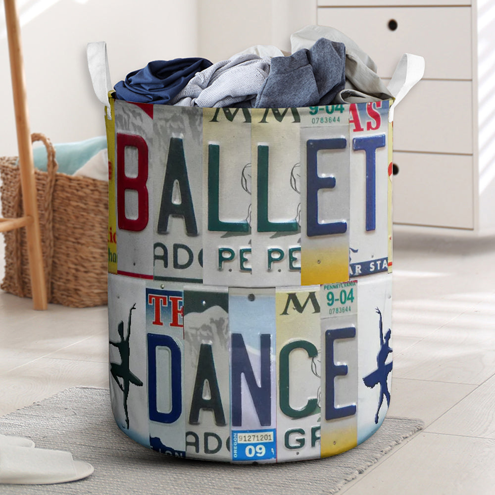 Ballet Dance Live Love License Plate - Laundry Basket - Owls Matrix LTD