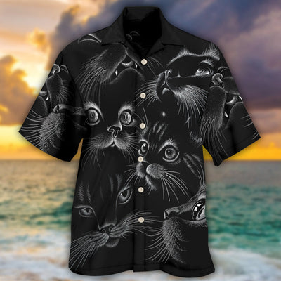 Black Cat Awesome Amazing Style - Hawaiian Shirt - Owls Matrix LTD