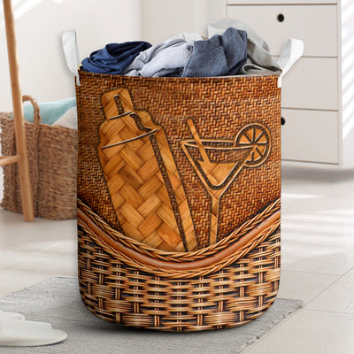 Bartender rattan teaxture - Laundry basket - Owls Matrix LTD