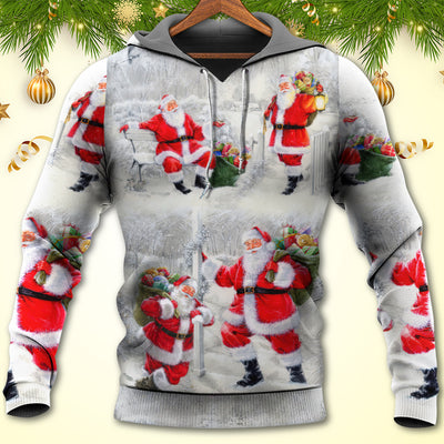 Christmas Santa Is Always With You Art Style - Hoodie - Owls Matrix LTD