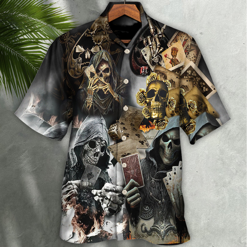 Skull Gambling The Death Game End - Hawaiian Shirt - Owls Matrix LTD