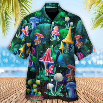 Hippie Mushroom Galaxy Neon Art - Hawaiian Shirt - Owls Matrix LTD