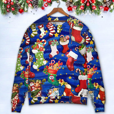 Socks Christmas Tree Merry Xmas Seasons Of Joy - Sweater - Ugly Christmas Sweaters - Owls Matrix LTD