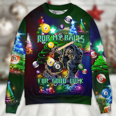 Billiard Rub My Ball For Christmas - Sweater - Ugly Christmas Sweaters - Owls Matrix LTD
