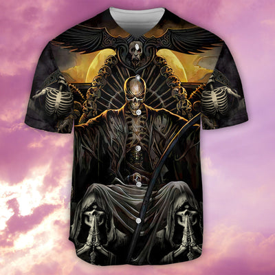 Skull Grim Reaper Dark - Baseball Jersey - Owls Matrix LTD