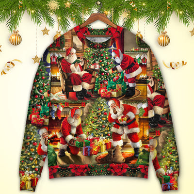 Christmas Santa Claus Story Gift For Xmas Painting Style - Sweater - Ugly Christmas Sweaters - Owls Matrix LTD