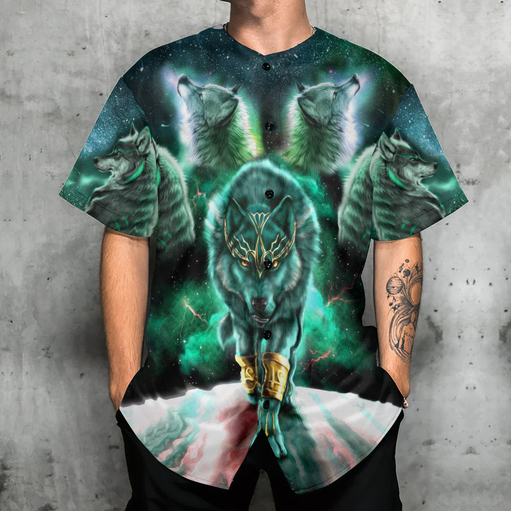Wolf Warrior Galaxy Style - Baseball Jersey - Owls Matrix LTD