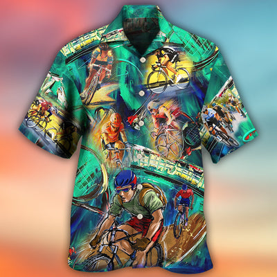 Cycling And Tennis Lover Abstract Painting - Hawaiian Shirt - Owls Matrix LTD