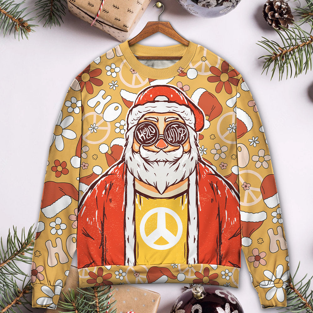 Christmas Santa Cutie Hippie Groovy - Sweater - Ugly Christmas Sweaters - Owls Matrix LTD