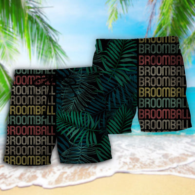 Broomball Is My Passion Tropical Leaf - Beach Short - Owls Matrix LTD