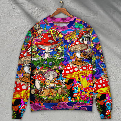 Hippie Mushroom Happy Together - Sweater - Ugly Christmas Sweaters - Owls Matrix LTD