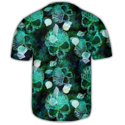 Skull Fish Green Style - Baseball Jersey - Owls Matrix LTD