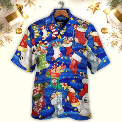 Socks Christmas Tree Merry Xmas Seasons Of Joy - Hawaiian Shirt - Owls Matrix LTD