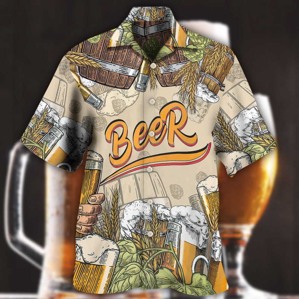 Beer Born To Drink - Hawaiian Shirt - Owls Matrix LTD