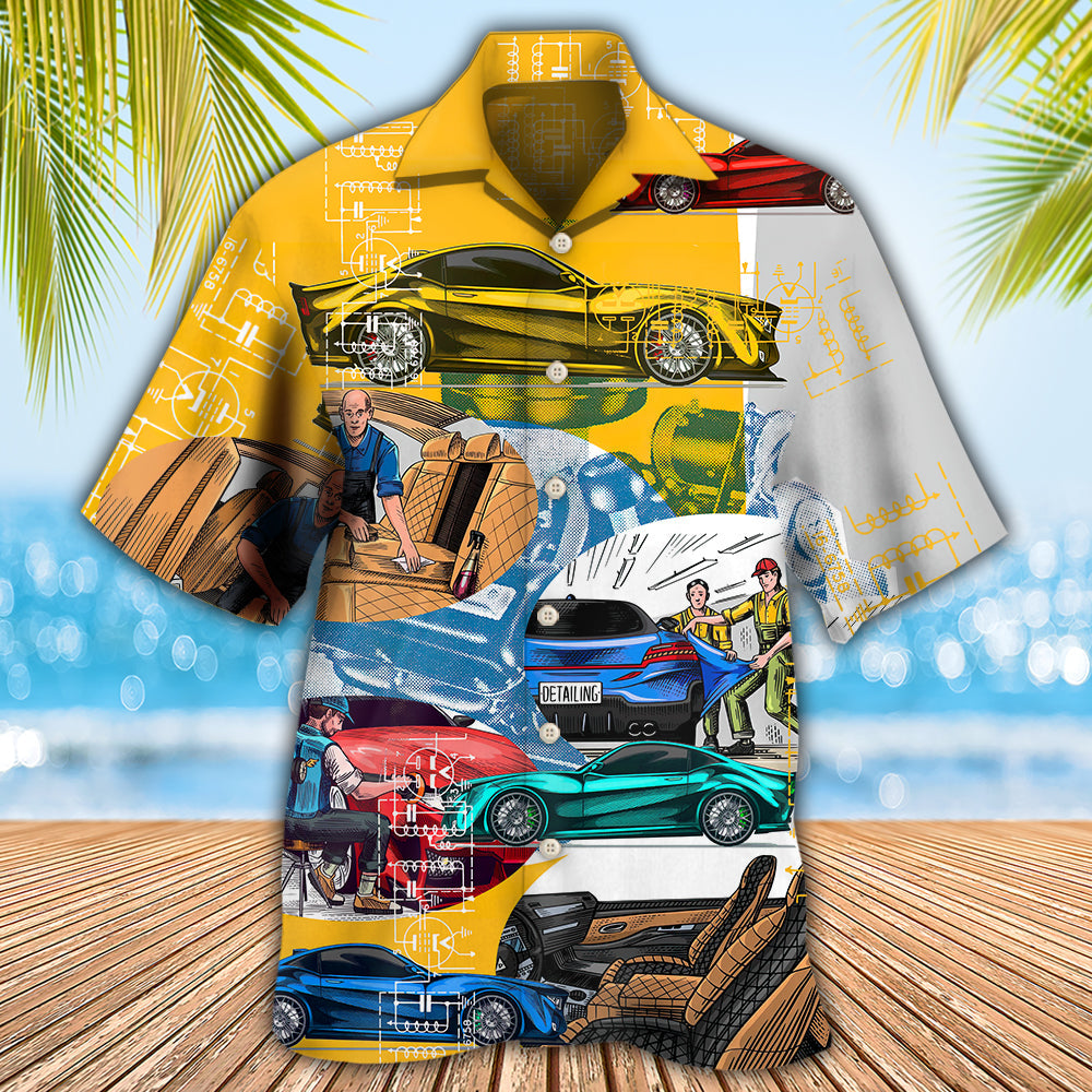 Car Auto Detailing Automobile Center - Hawaiian Shirt - Owls Matrix LTD