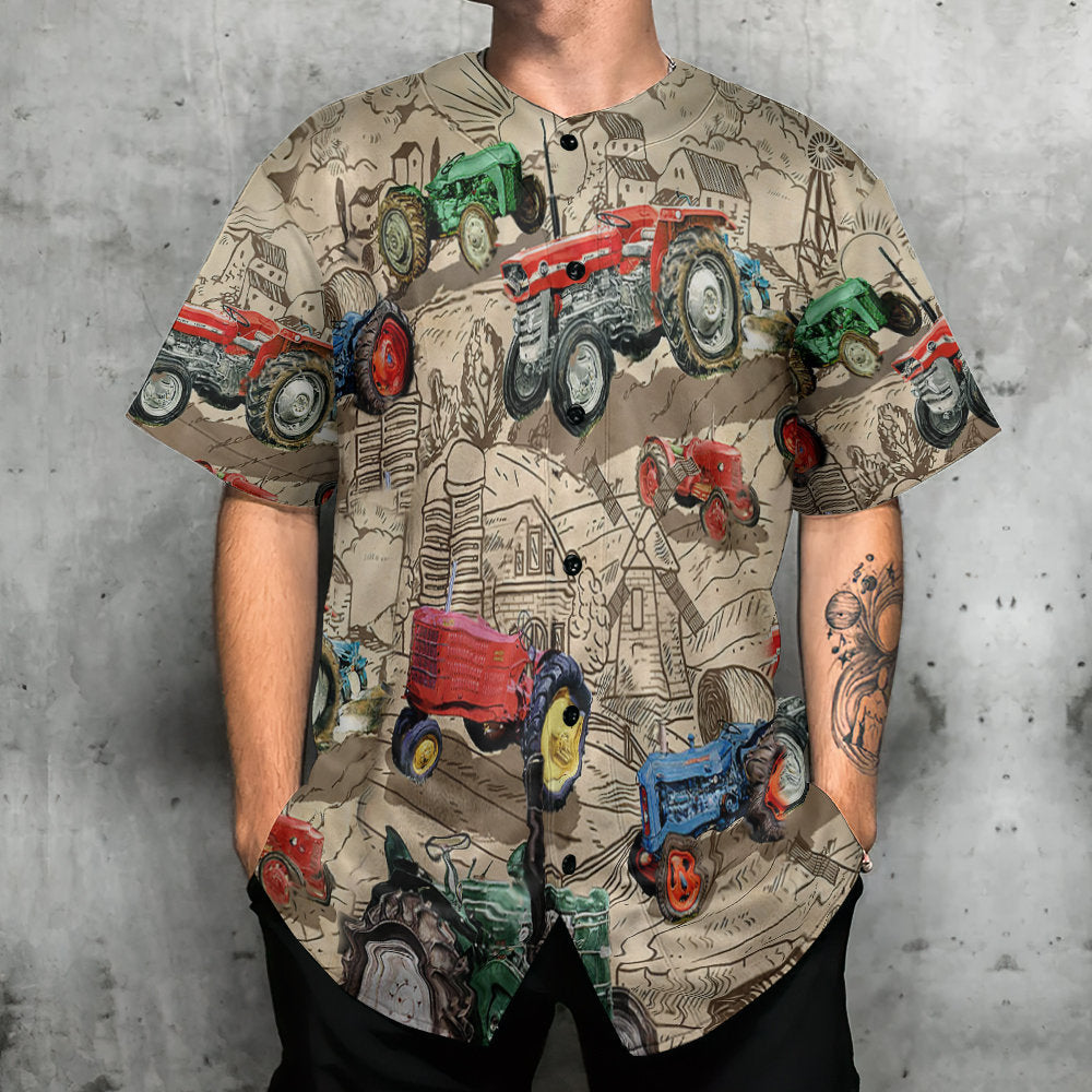 Tractor You Can Never Have Too Many Tractors - Baseball Jersey - Owls Matrix LTD