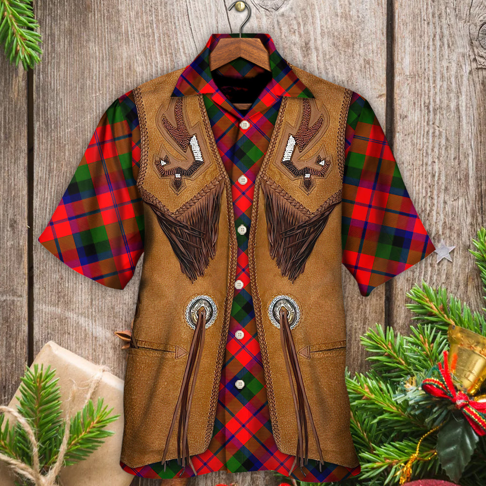 Christmas Santa Vintage Fringe Leather Suede Vest - Hawaiian Shirt - Owls Matrix LTD