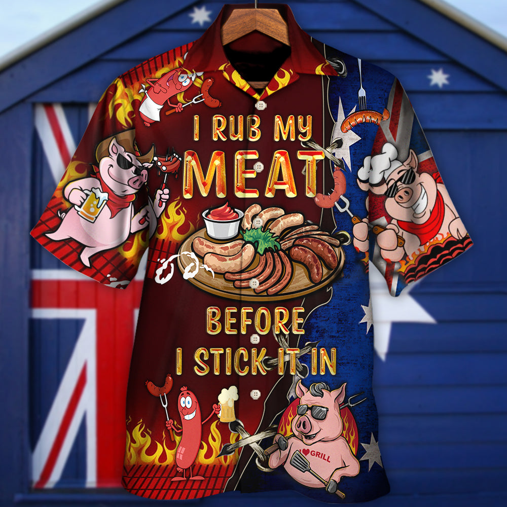 Food I Rub My Meat Australian - Hawaiian Shirt - Owls Matrix LTD
