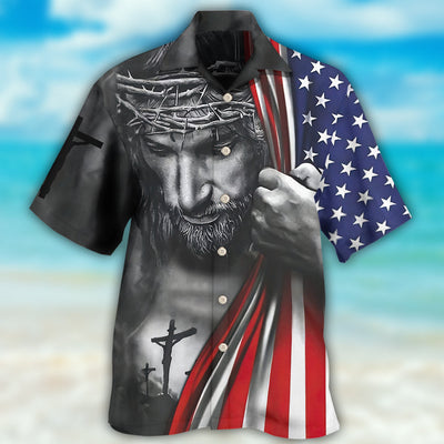 Jesus America Don't Be Afraid Just Have Faith - Hawaiian Shirt - Owls Matrix LTD