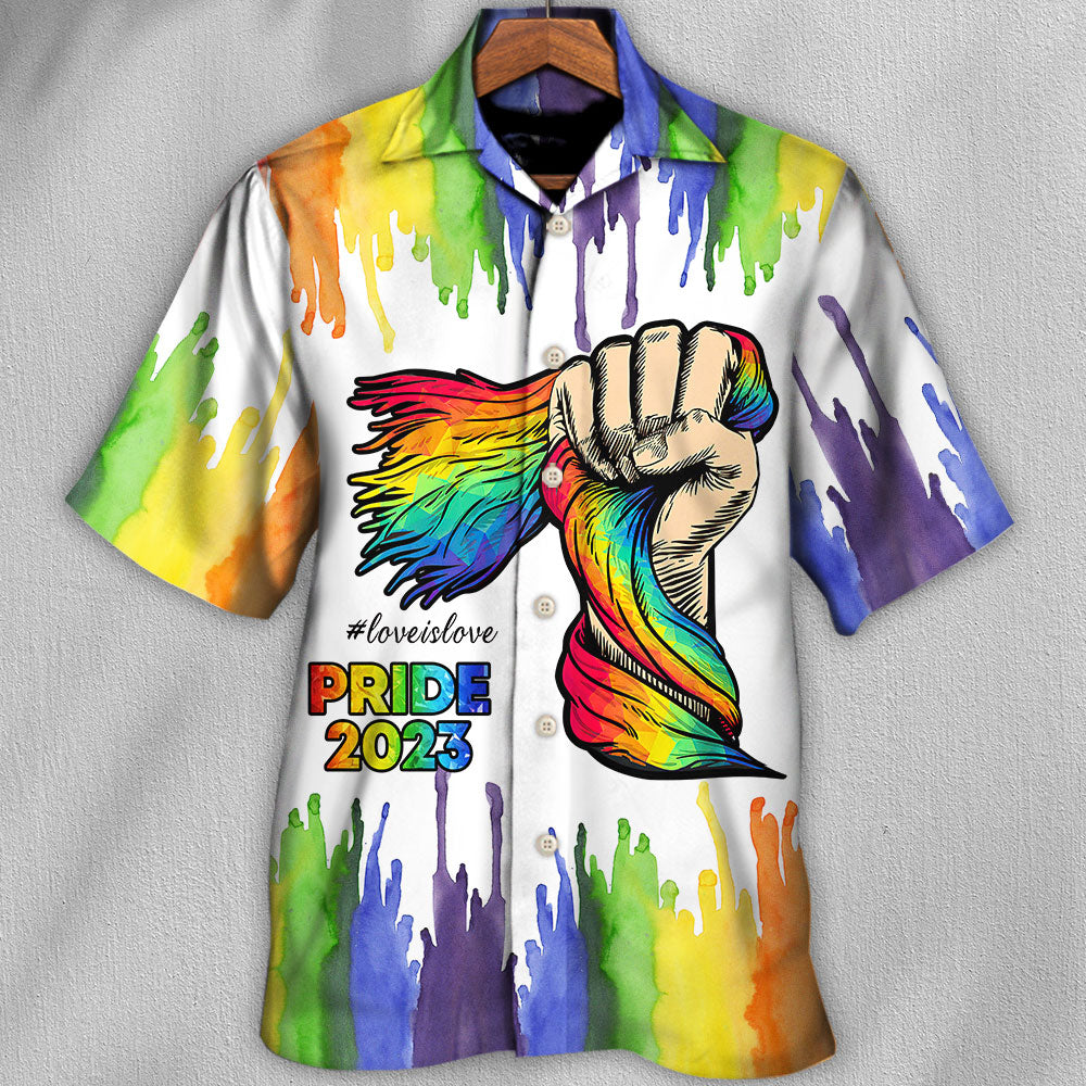 LGBT Pride Love Is Love 2023 - Hawaiian Shirt - Owls Matrix LTD